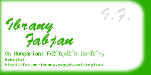 ibrany fabjan business card